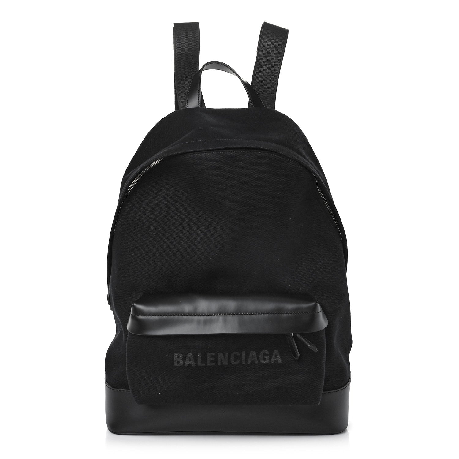 Balenciaga Calfskin Canvas Navy Backpack Black 1 of 7