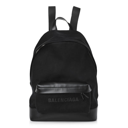 Balenciaga Calfskin Canvas Navy Backpack Black 1 of 7
