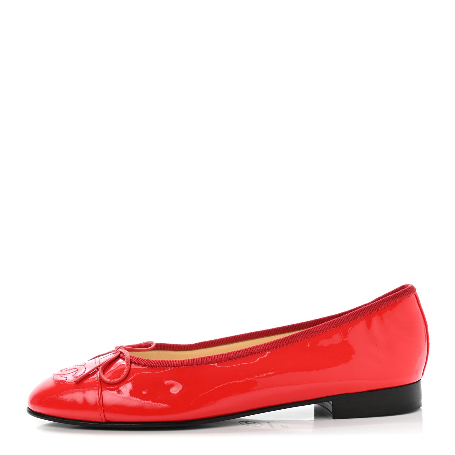 Patent CC Cap Toe Ballerina Flats 36.5 Red