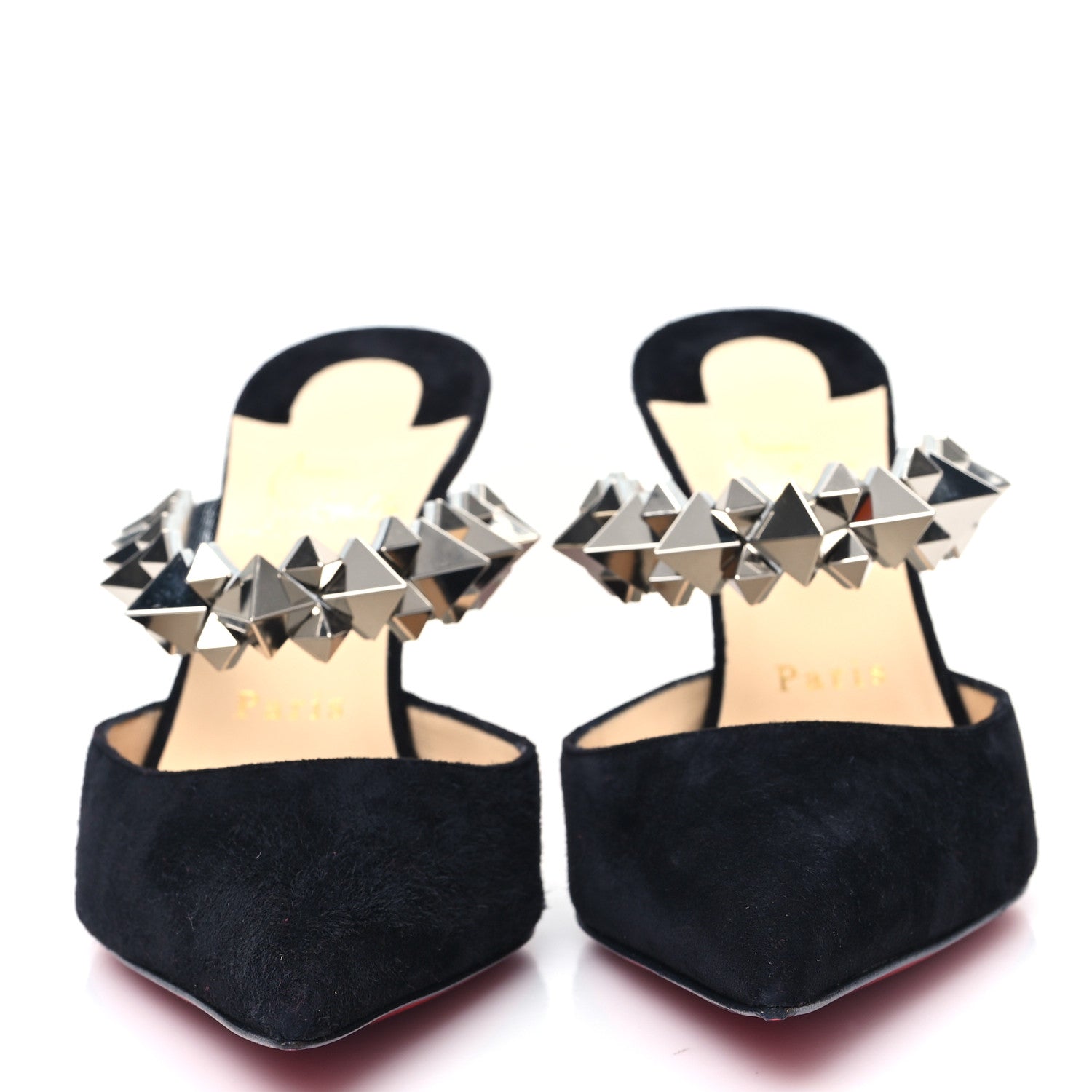 Christian Louboutin Veau Velours Specchio Planet Choc 80 Mule 38 Black 2 of 9