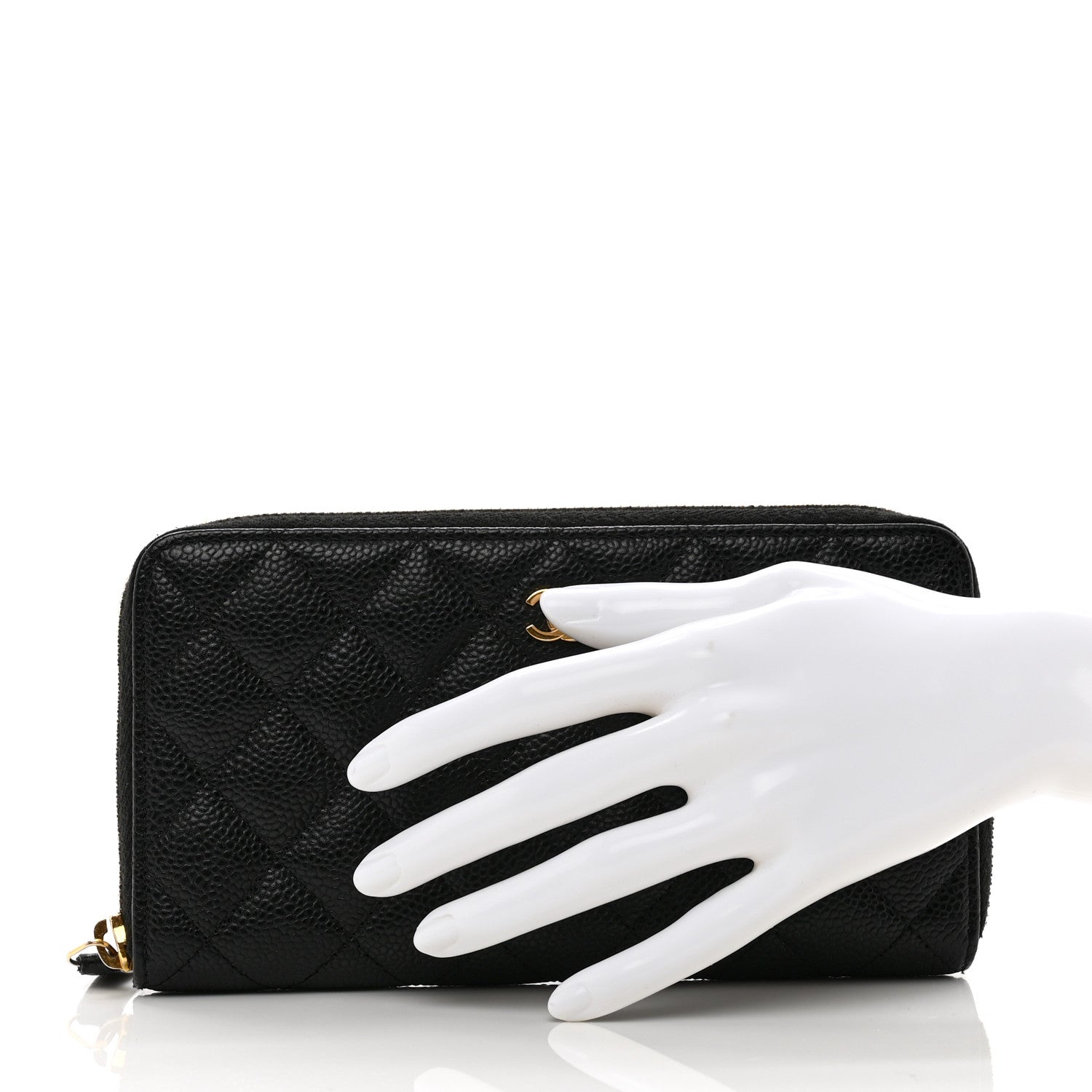Chanel Caviar Quilted Large Gusset Zip Around Wallet Black 2 of 10