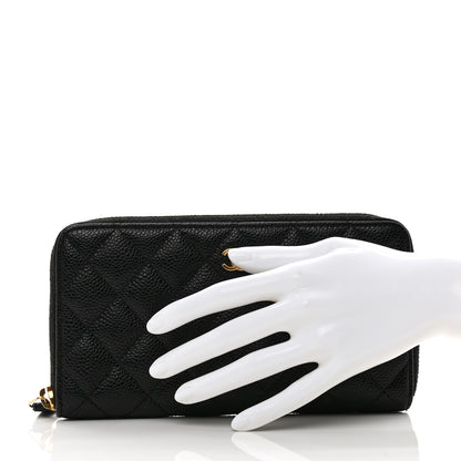Chanel Caviar Quilted Large Gusset Zip Around Wallet Black 2 of 10
