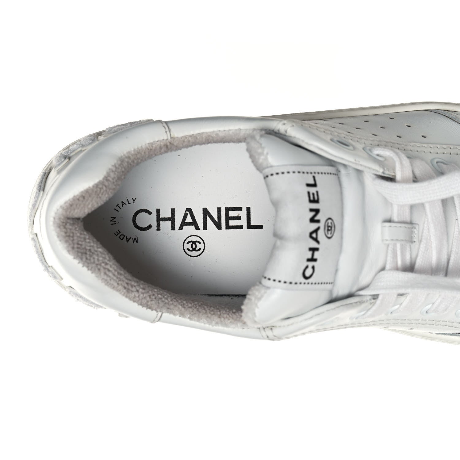 Chanel Calfskin Womens Logo Sneakers 40 White 8 of 12
