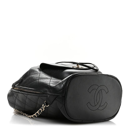 Chanel Sheepskin Caviar Quilted Daily Round Backpack Black 4 of 10