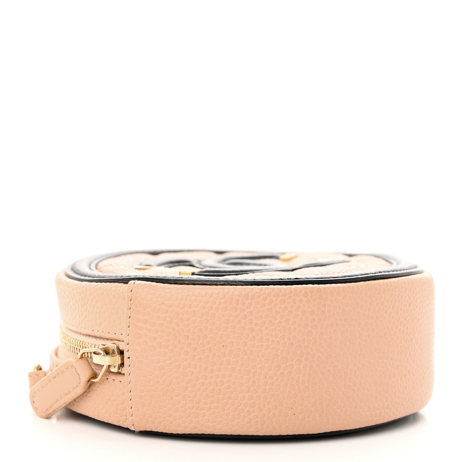 Chanel Caviar Quilted Round Filigree Crossbody Beige Black 4 of 10