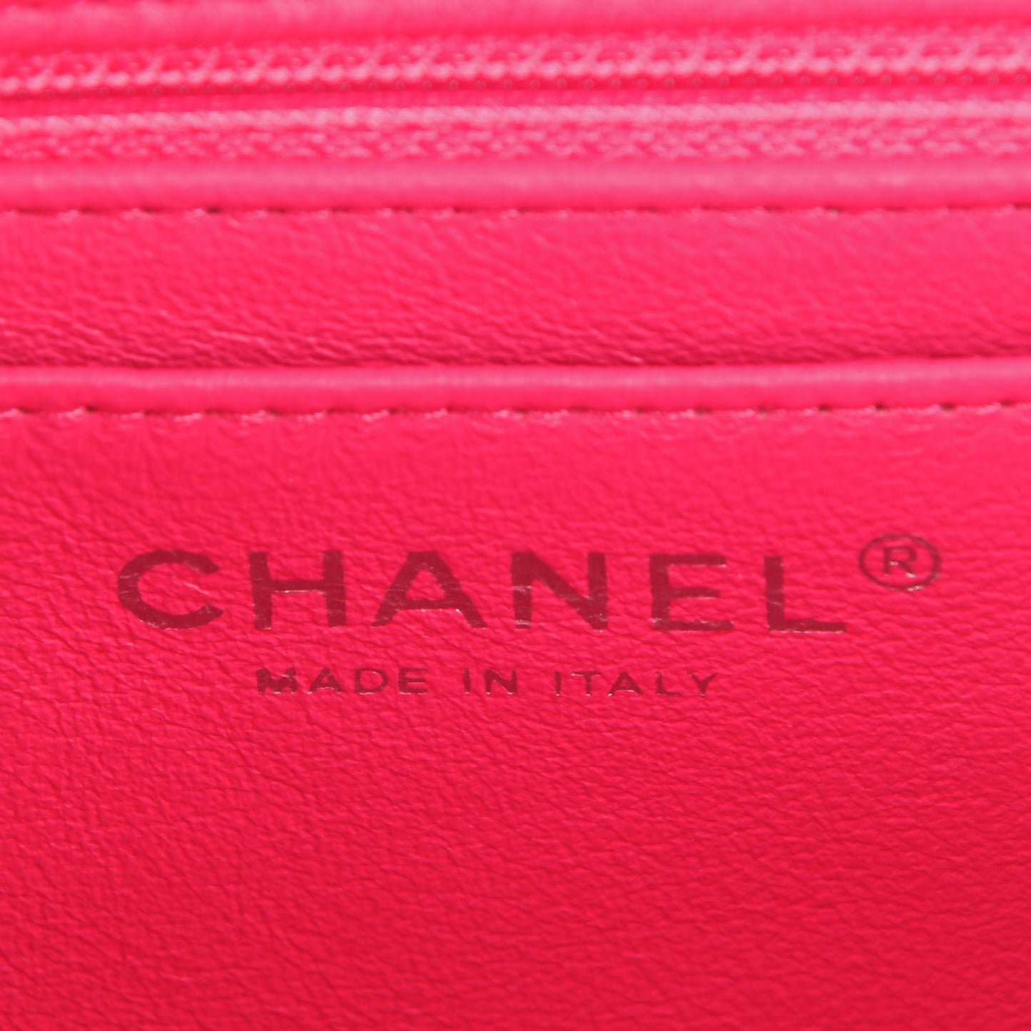 Lambskin Quilted Mini Rectangular Flap Dark Pink