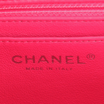 Chanel Lambskin Quilted Mini Rectangular Flap Dark Pink 7 of 8