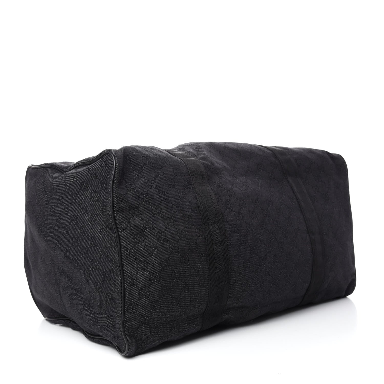Gucci Denim Monogram Large Collapsible Carry On Duffle Black 4 of 10