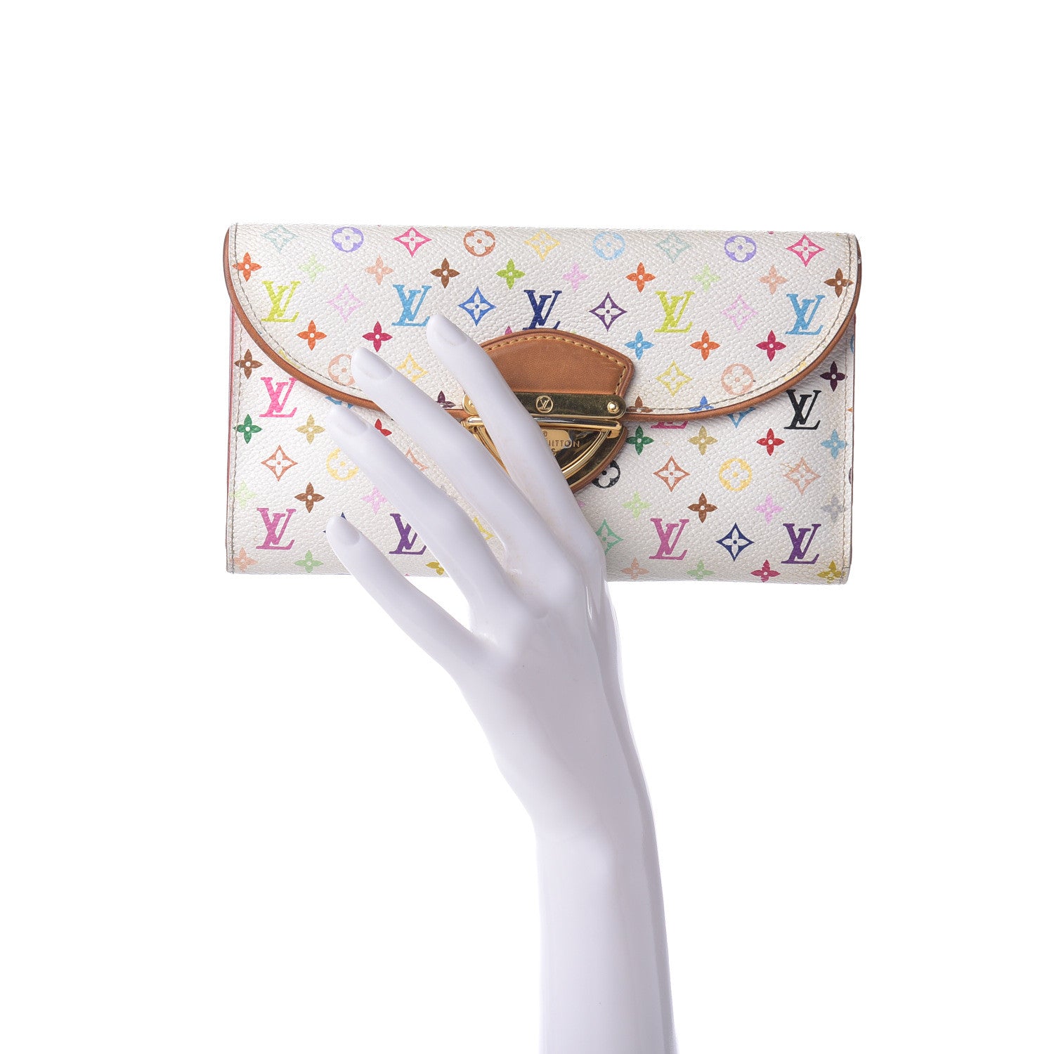 Louis Vuitton Monogram Multicolor Eugenie Wallet White Litchi 2 of 13