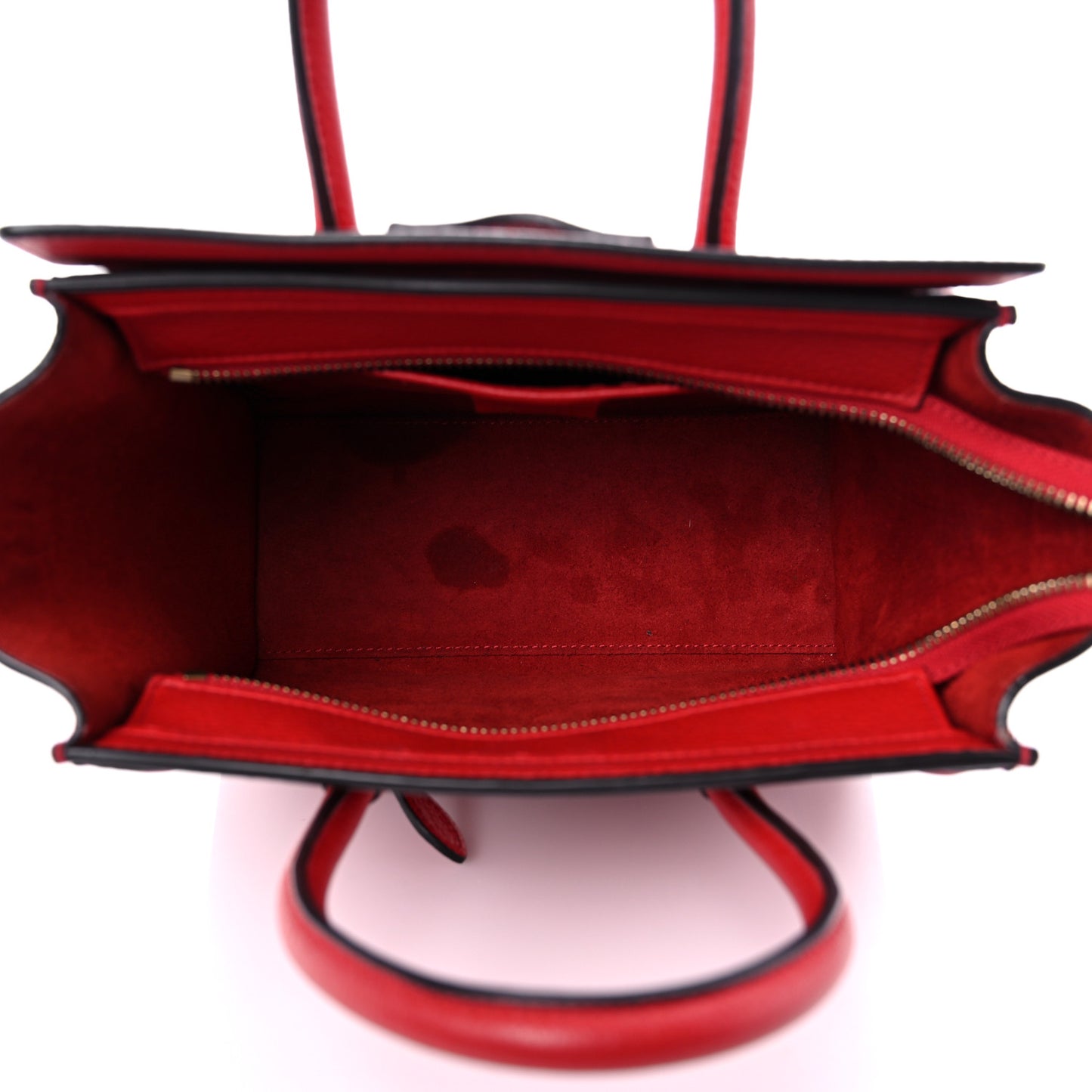 Drummed Calfskin Nano Luggage Coquelicot