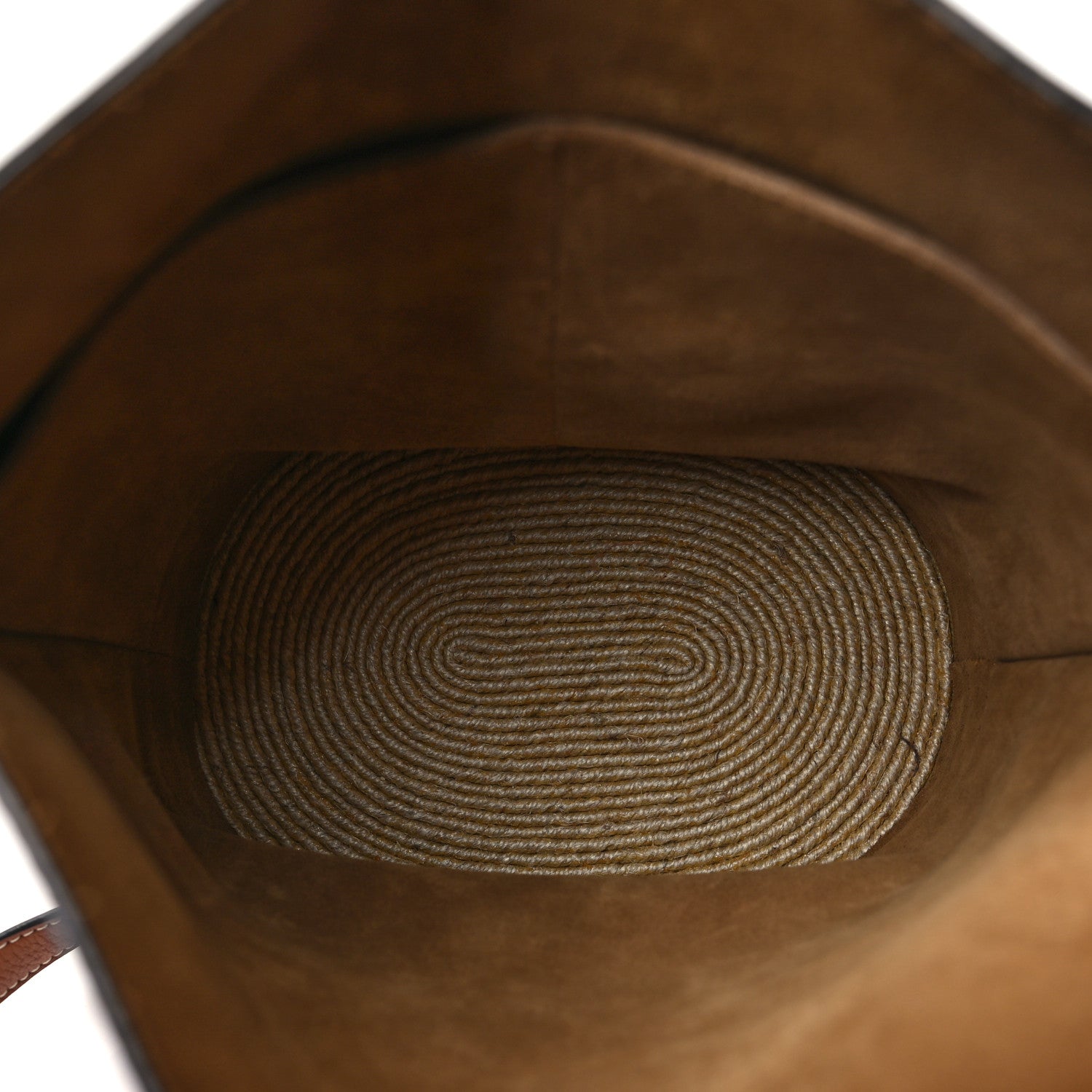 Loewe Calfskin Raffia Gate Bucket Bag Tan 5 of 10