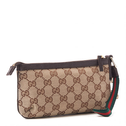 Gucci Monogram Jolicoeur Wristlet Dark Brown 2 of 8