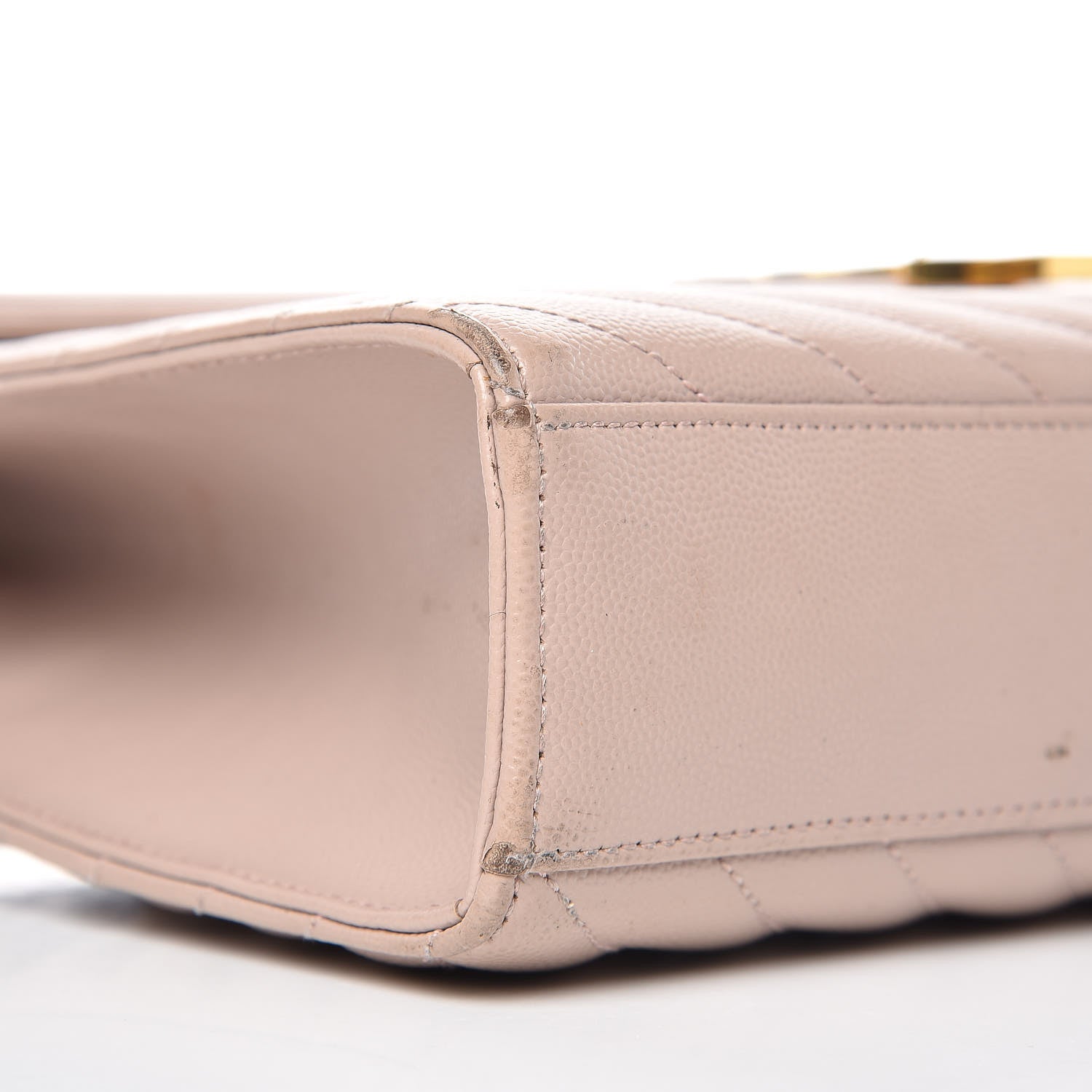 Saint Laurent Grain De Poudre Matelasse Chevron Large Monogram Satchel Rose Antic 10 of 20