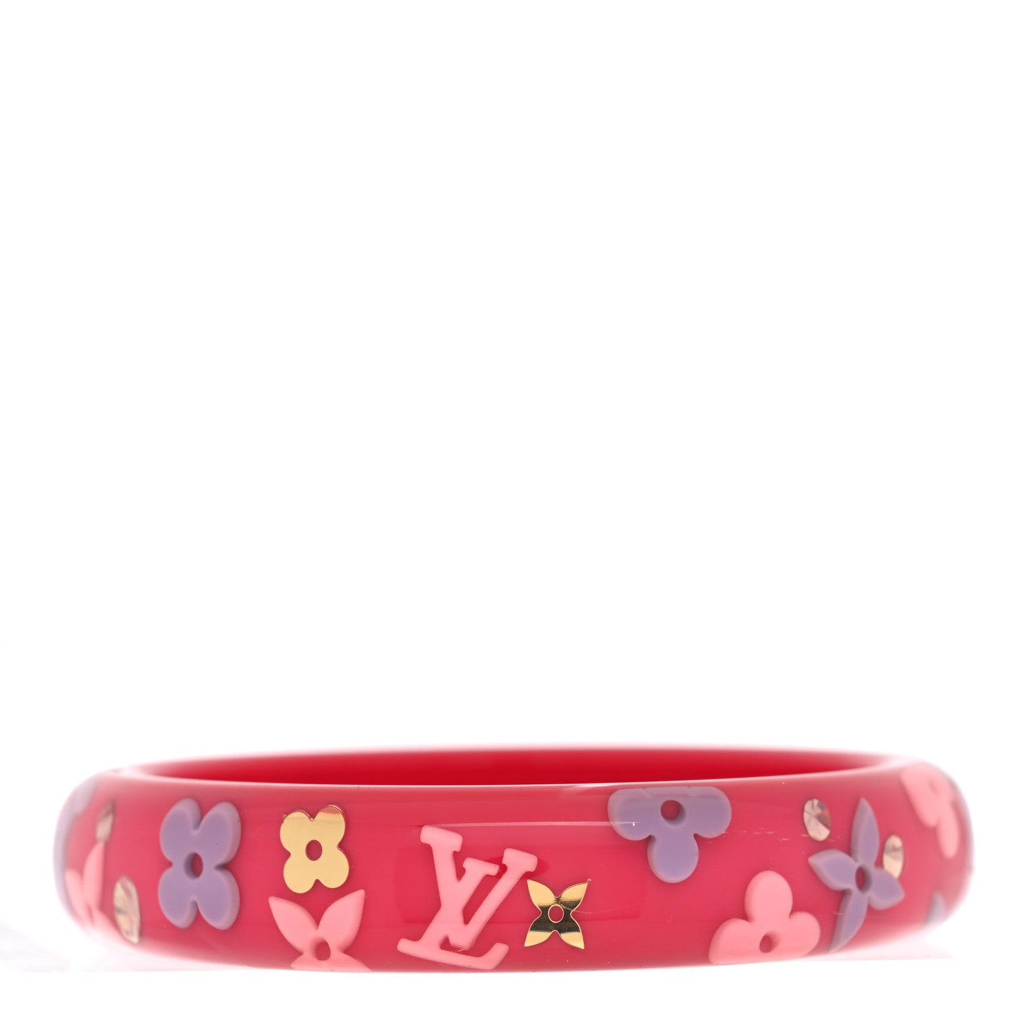 Louis Vuitton Resin Swarovski Large Inclusion Bracelet GM Rose Pop 1 of 5