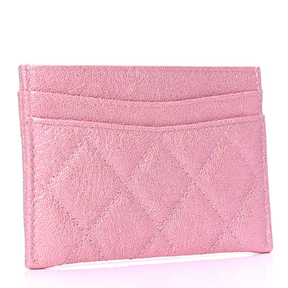 Chanel Iridescent Caviar Quilted Card Holder Rose Pink 2 of 4