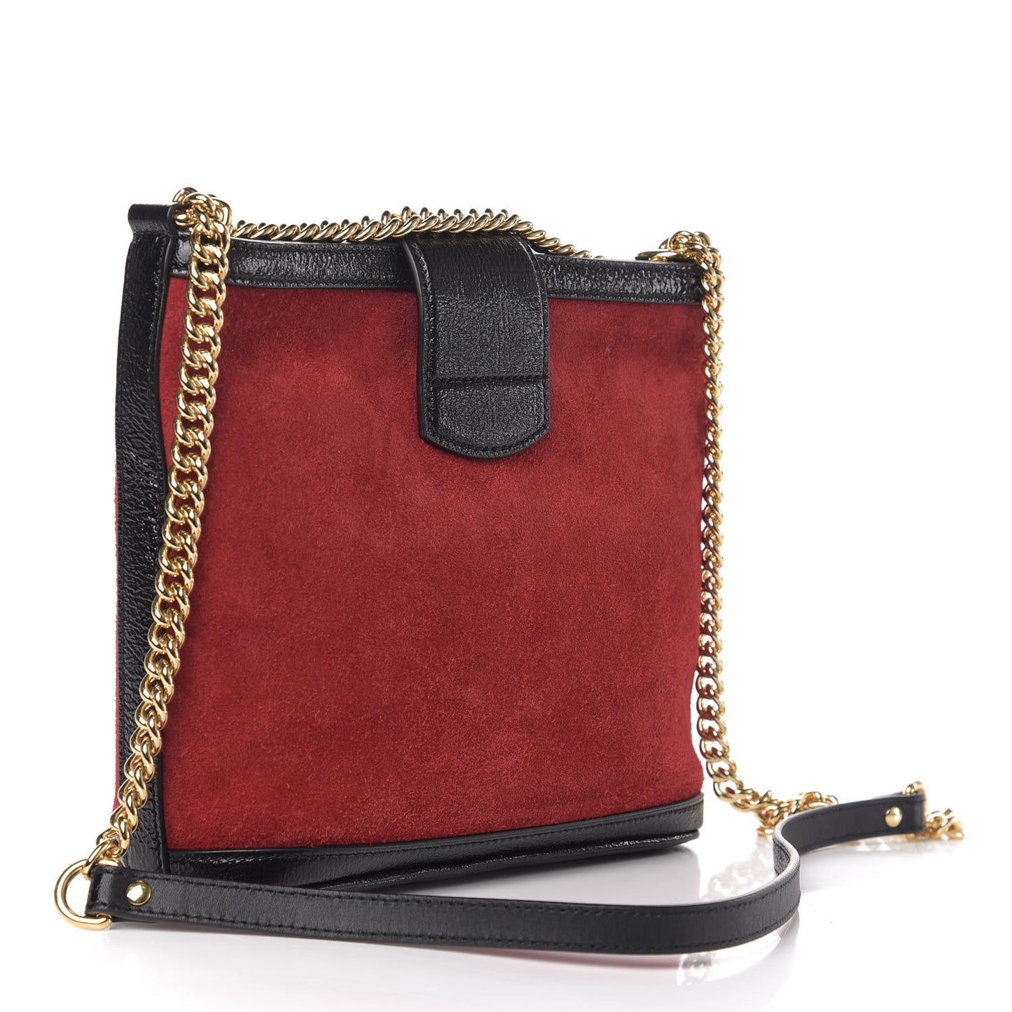 Suede Patent Medium Dionysus Bucket Bag Red