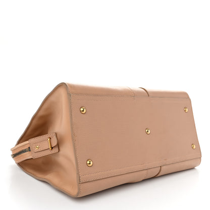 Saint Laurent Textured Calfskin Medium Cabas ChYc Beige 4 of 17