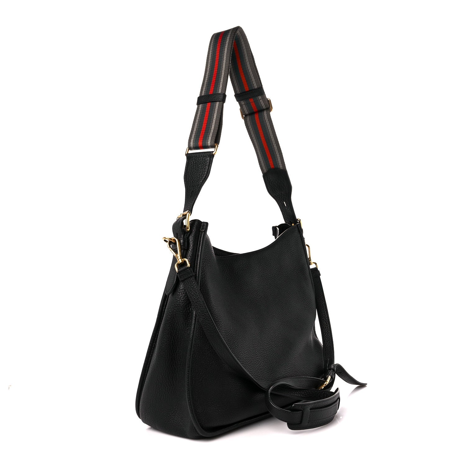 Prada Vitello Daino Double Strap Messenger Black 2 of 11