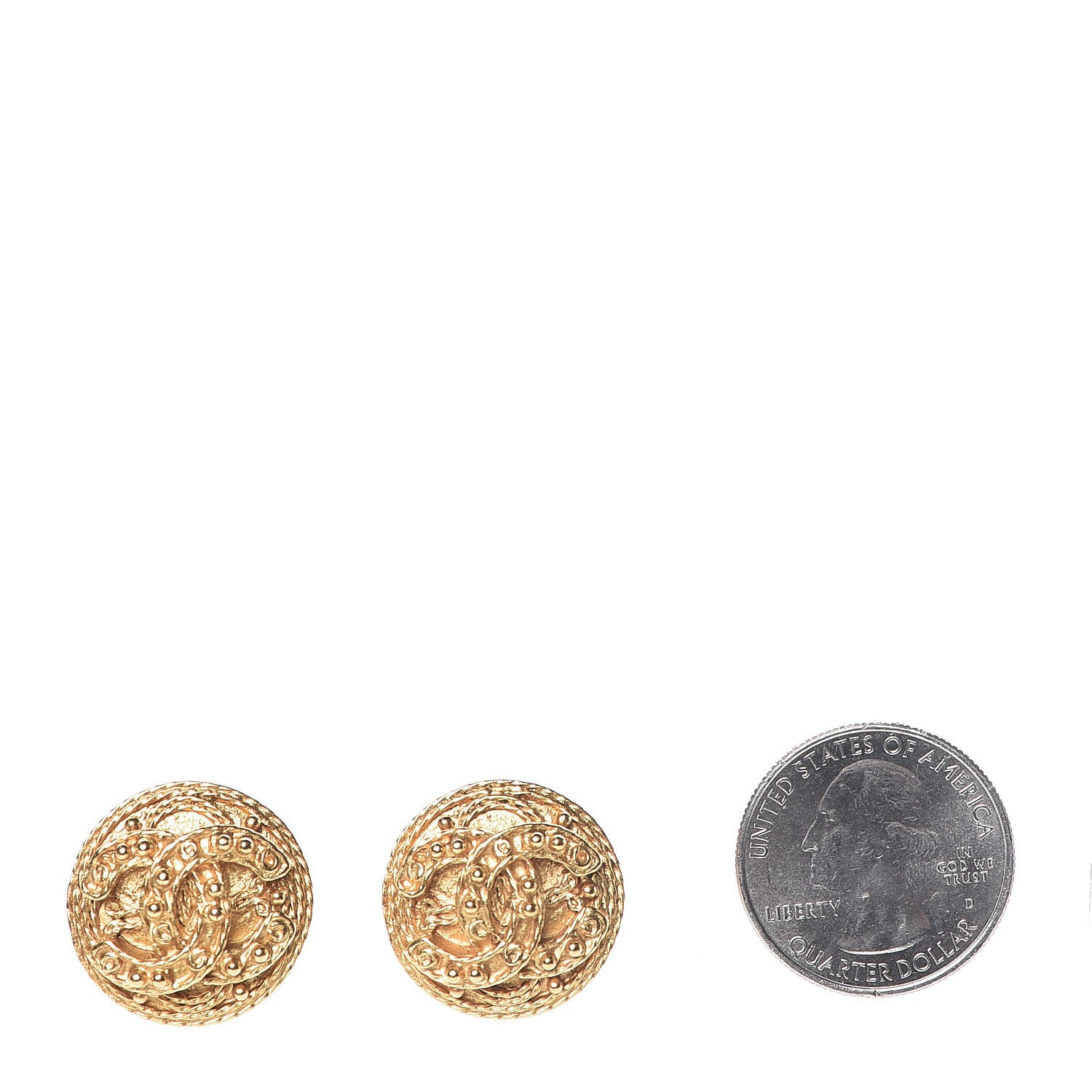 Chanel CC Clip On Earrings Gold 2 of 4