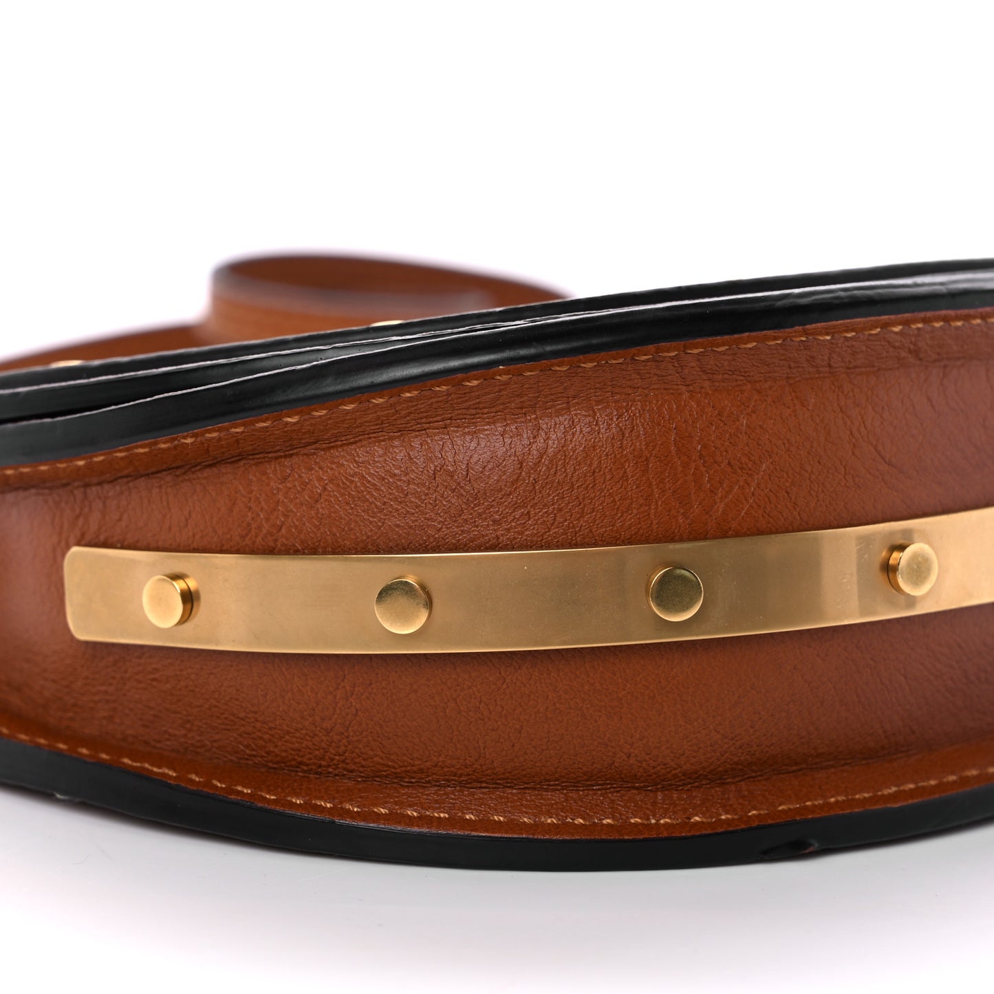 Calfskin Small Nile Bracelet Minaudiere Bag Caramel