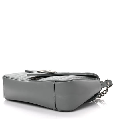 Gucci Calfskin Matelasse Aria Small GG Marmont Shoulder Bag Deep Grey 8 of 8