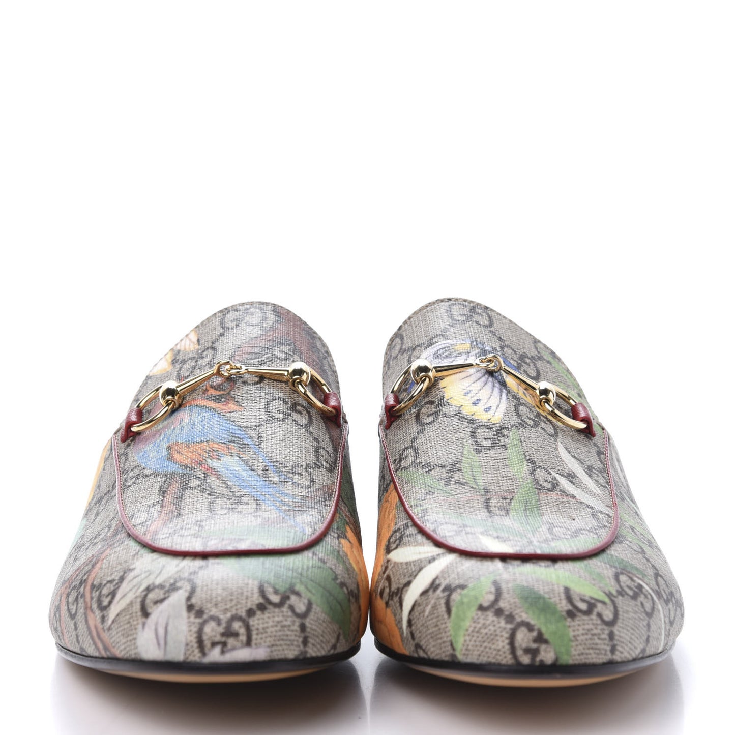 GG Supreme Monogram Tian Womens Princetown Slippers 40.5 Beige Ebony Multicolor