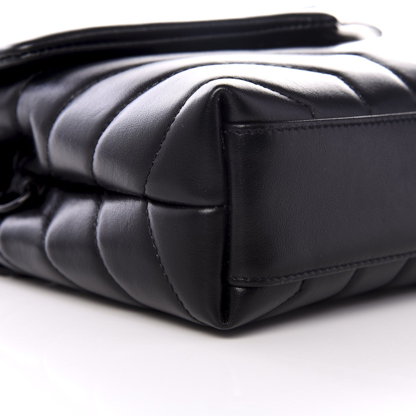 Calfskin Y Quilted Monogram Toy Loulou Crossbody Bag Black