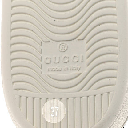 Gucci Calfskin Web Floral Embroidered Womens Ace Sneakers 37 White 8 of 9