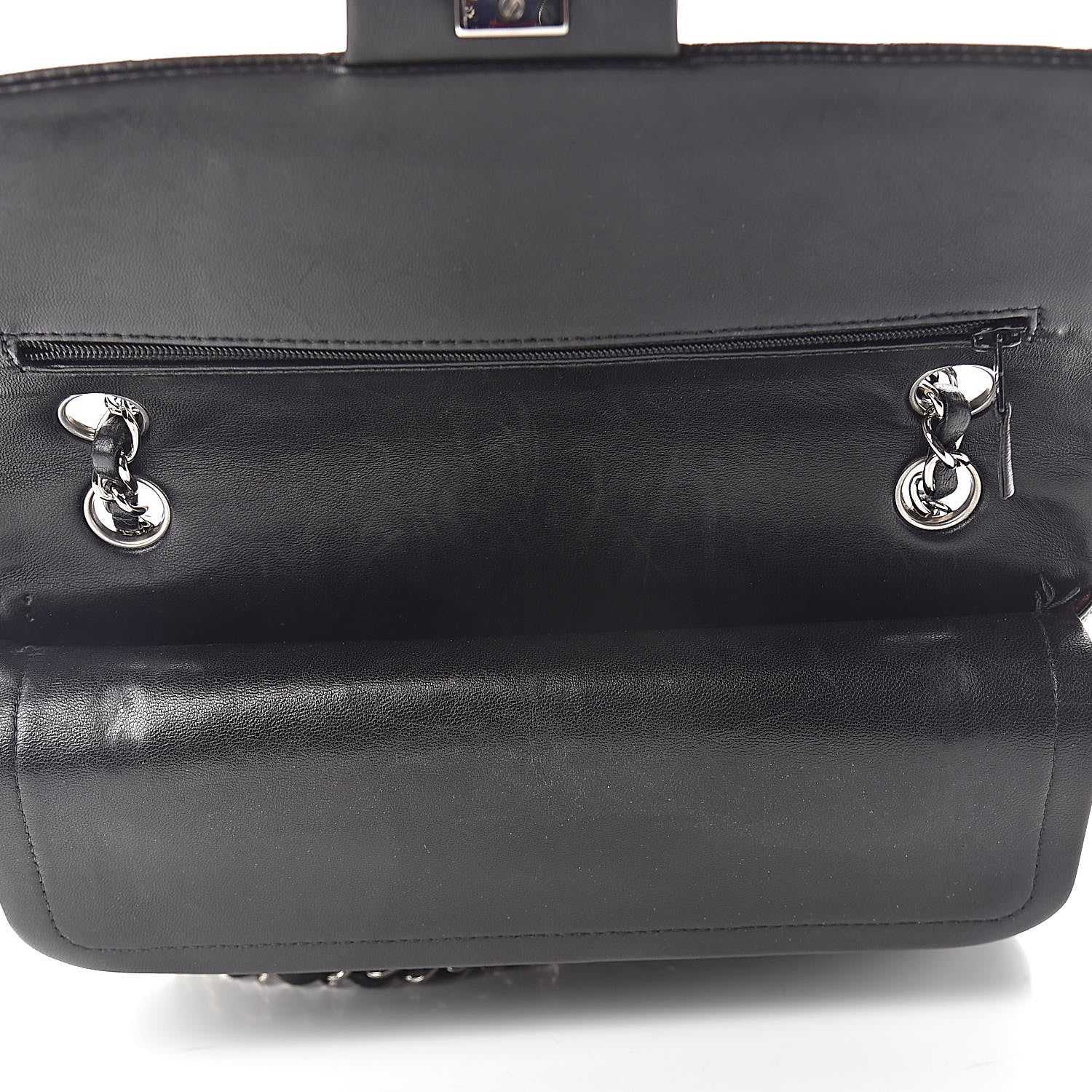 Chanel Lambskin Quilted Medium Double Flap Black 22 of 25