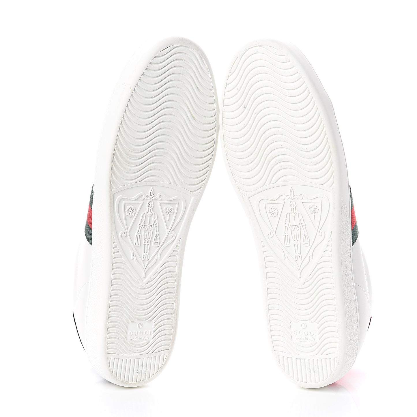 Calfskin Ayers Bee Embroidered Womens Ace Sneakers 40.5 White Green