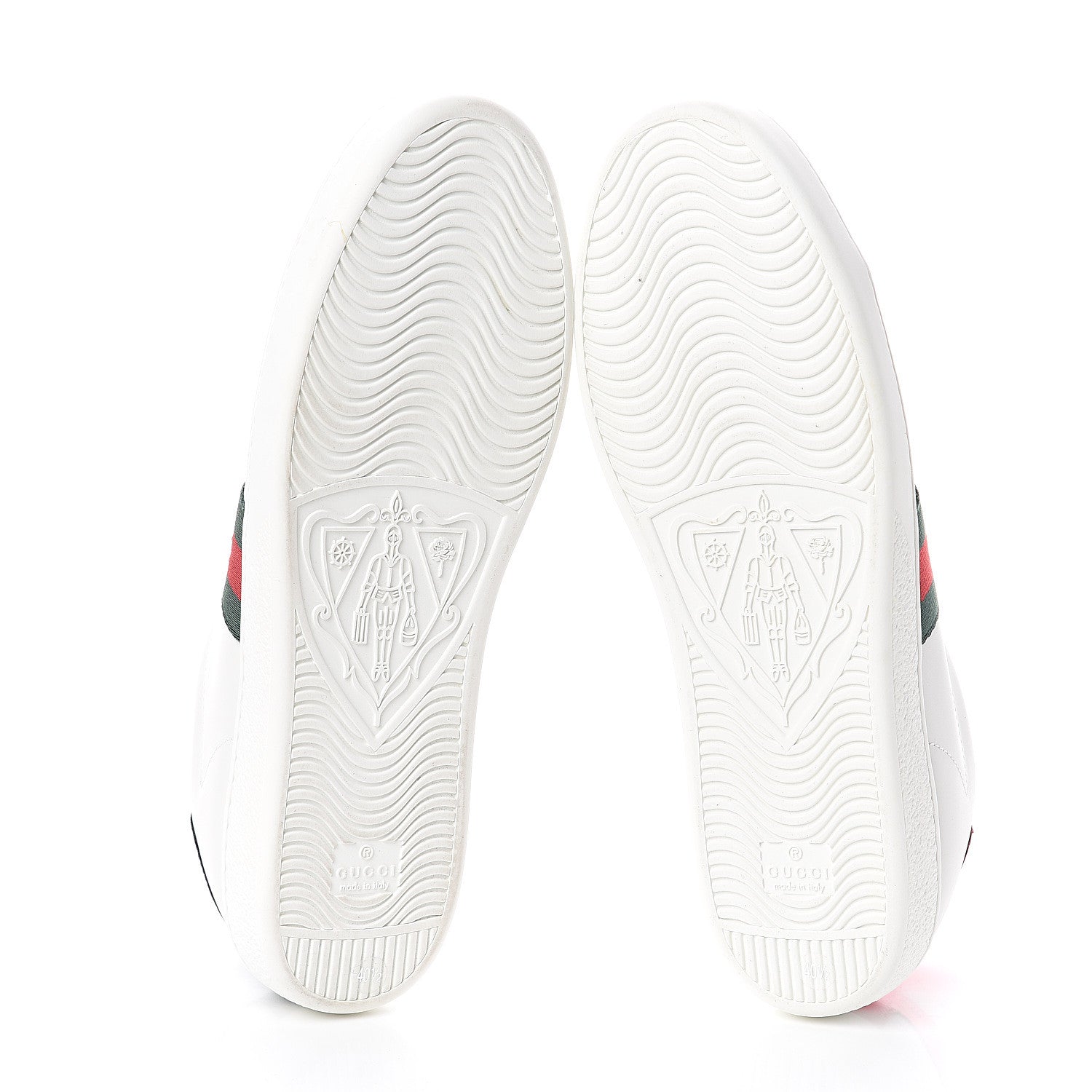 Gucci Calfskin Ayers Bee Embroidered Womens Ace Sneakers 40.5 White Green 5 of 7