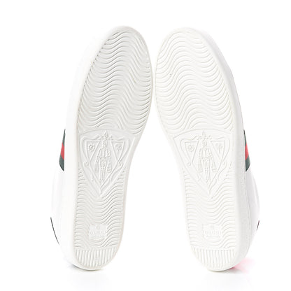 Gucci Calfskin Ayers Bee Embroidered Womens Ace Sneakers 40.5 White Green 5 of 7