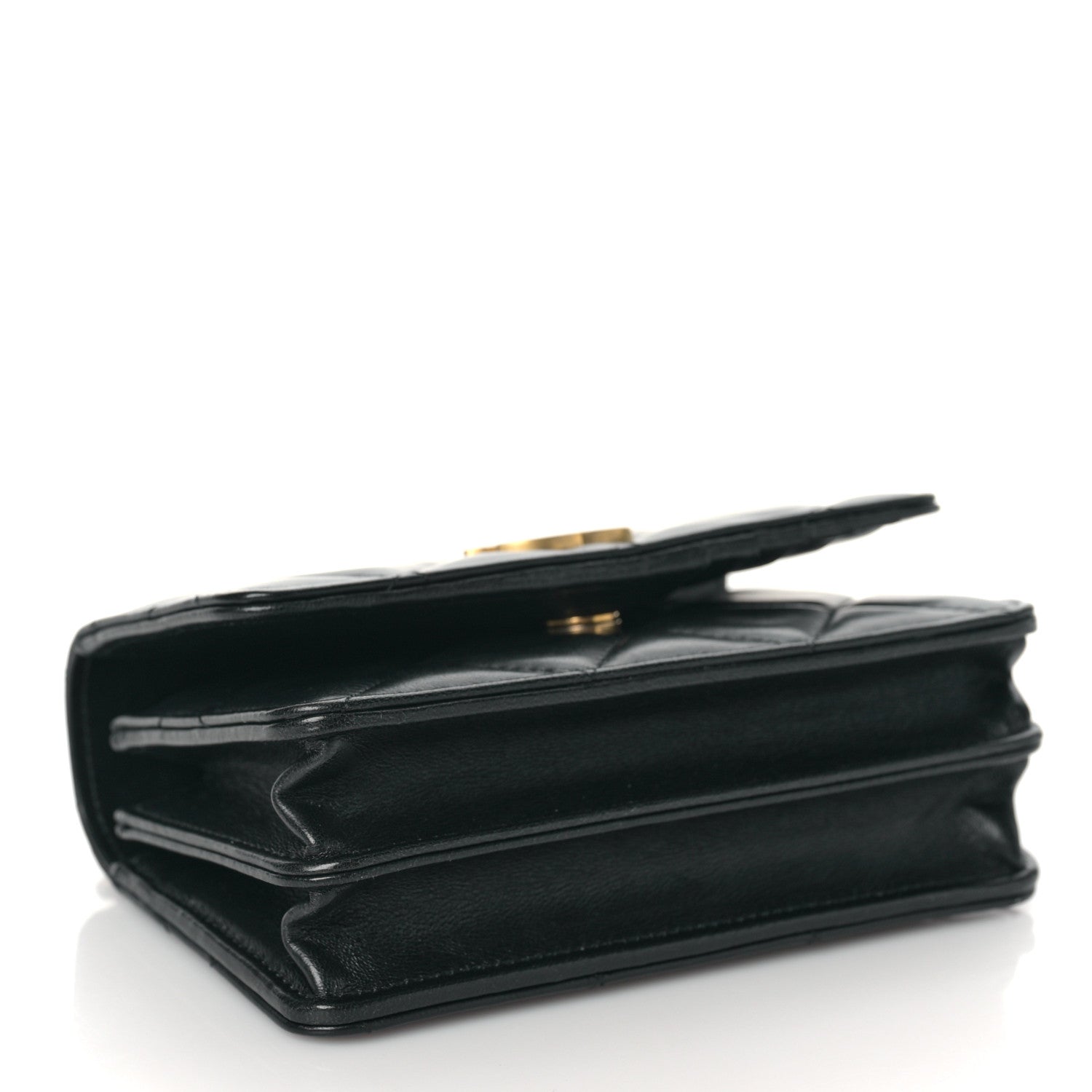 Chanel Lambskin Enamel Quilted Pending CC Clutch With Chain Black 5 of 9