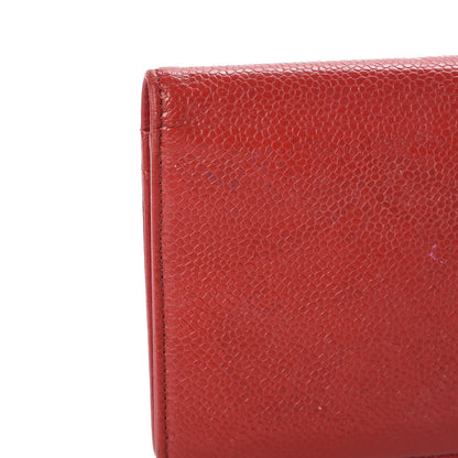 Chanel Caviar Timeless CC Yen Wallet Red 11 of 14