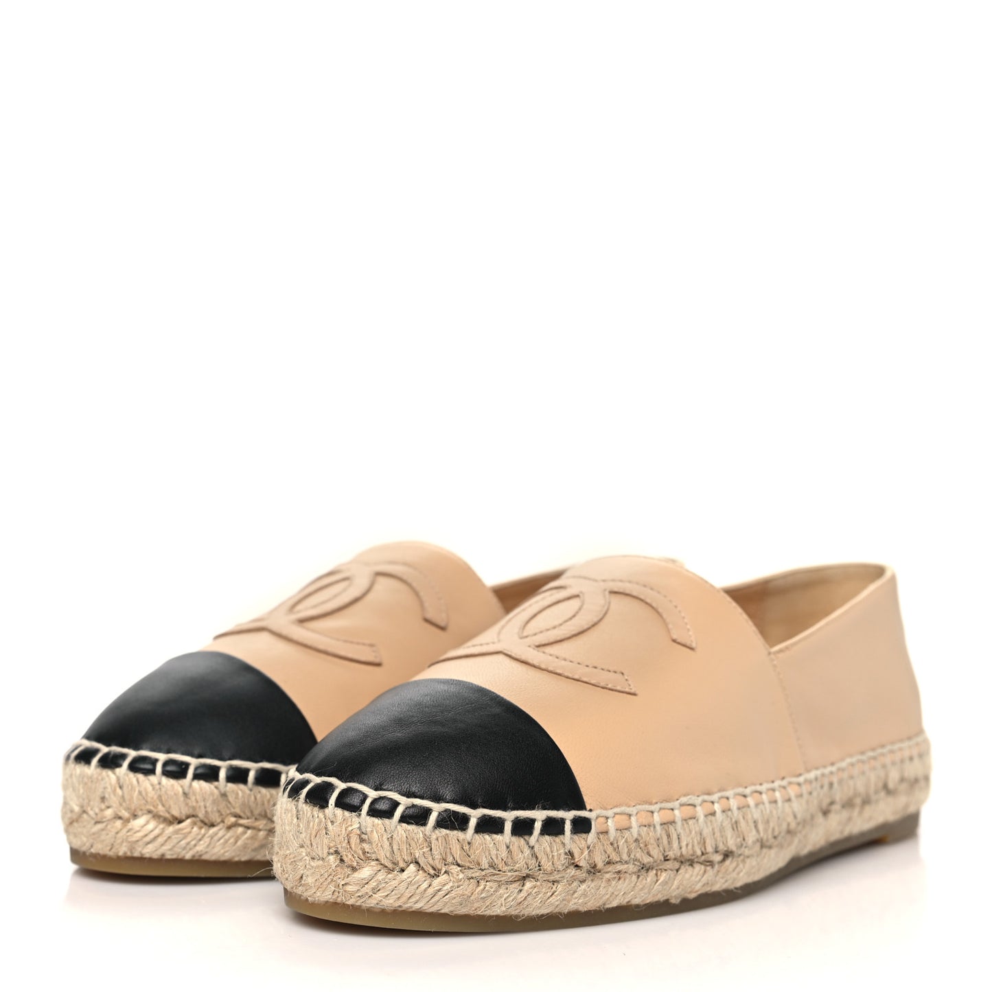 Lambskin CC Espadrilles 39 Beige Black
