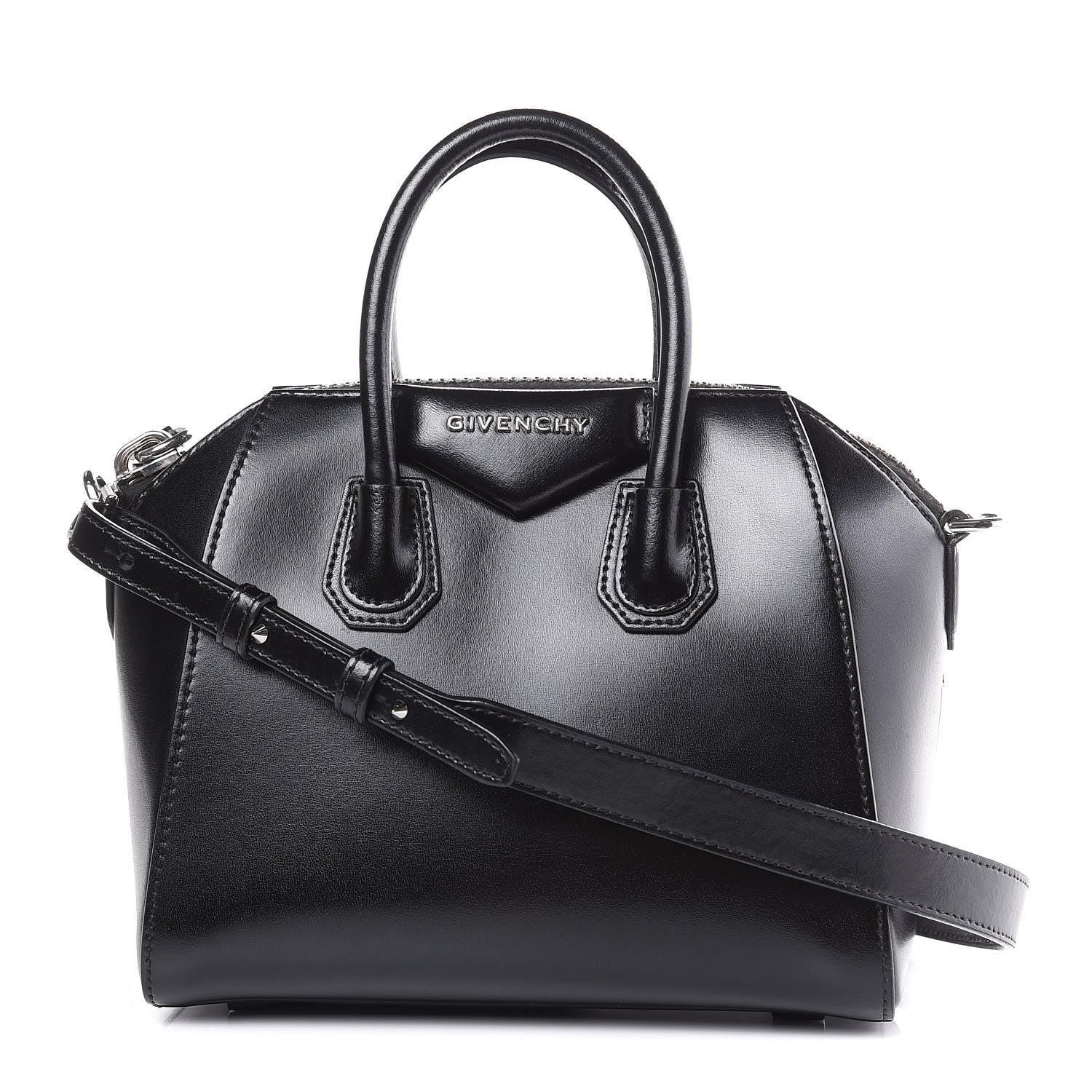 Givenchy Shiny Lord Calfskin Mini Antigona Black 1 of 12