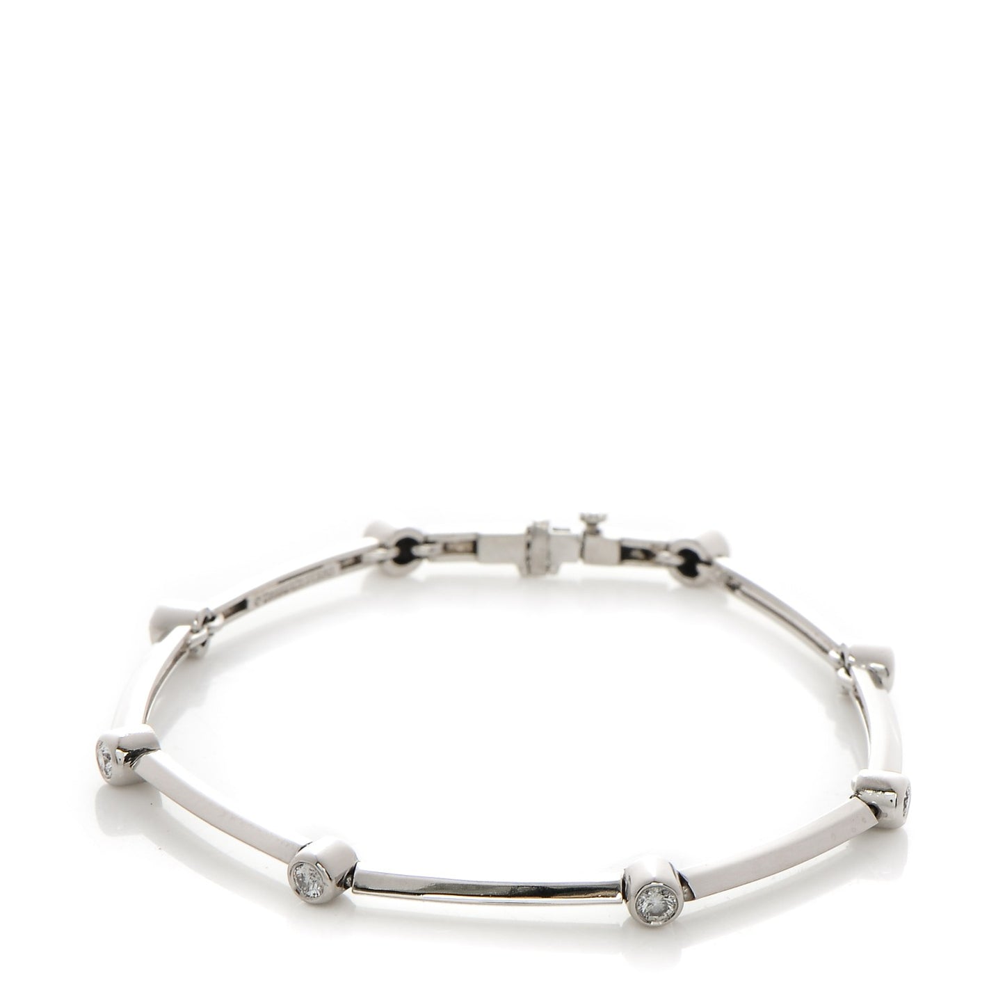 Platinum Diamond 8 Station Bracelet