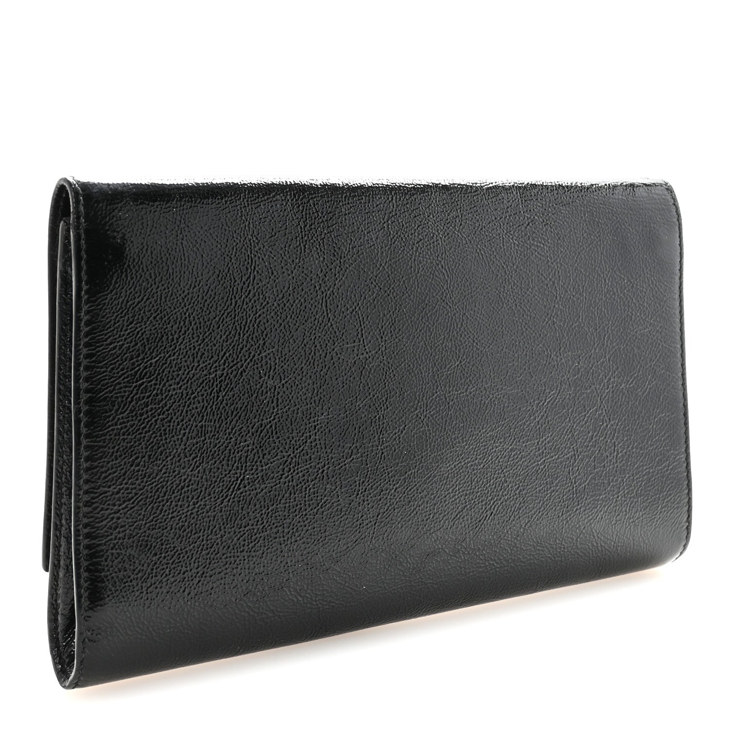 Saint Laurent Textured Patent Monogram Large Belle De Jour Clutch Black 3 of 6