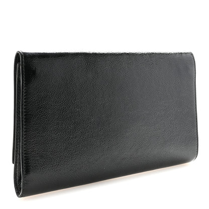 Saint Laurent Textured Patent Monogram Large Belle De Jour Clutch Black 3 of 6