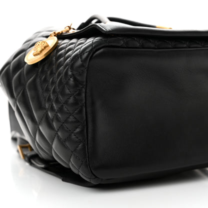 Versace Calfskin Quilted Medusa Tribute Drawstring Backpack Black 8 of 10