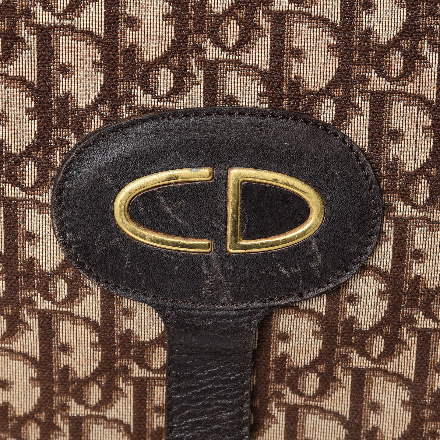 Monogram Fold Over Clutch Brown