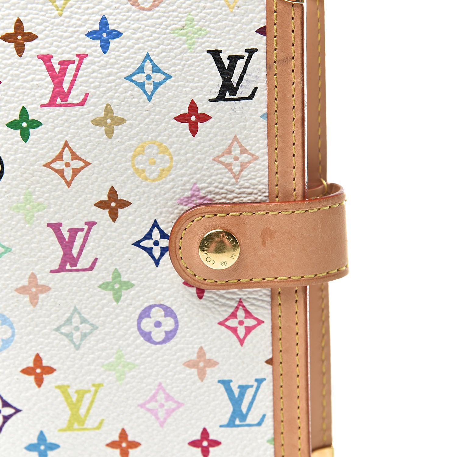 Louis Vuitton Monogram Multicolor Small Ring Agenda Cover White 7 of 10