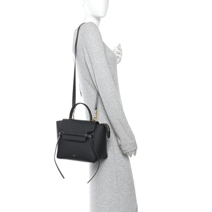 Celine Grained Calfskin Micro Belt Bag Black 2 of 15