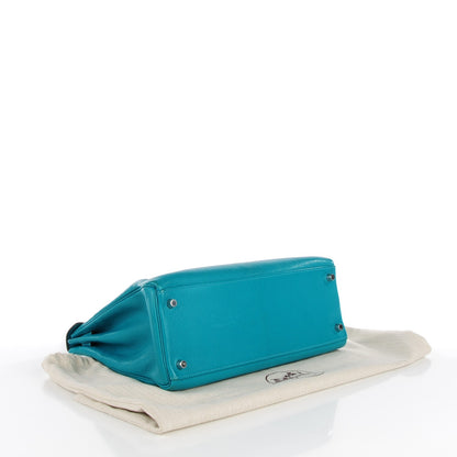 Hermes Chevre Mysore Kelly Retourne 32 Bleu Paon 4 of 23