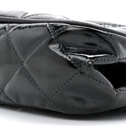 Chanel Patent Quilted Resin Frame Clutch Flap With Chain Black 9 of 14