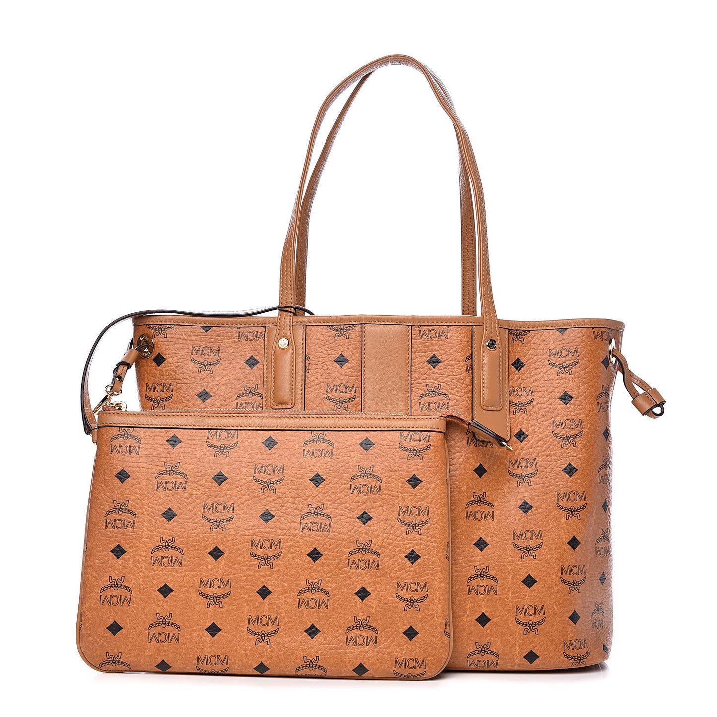 Visetos Medium Liz Reversible Shopper Tote Cognac