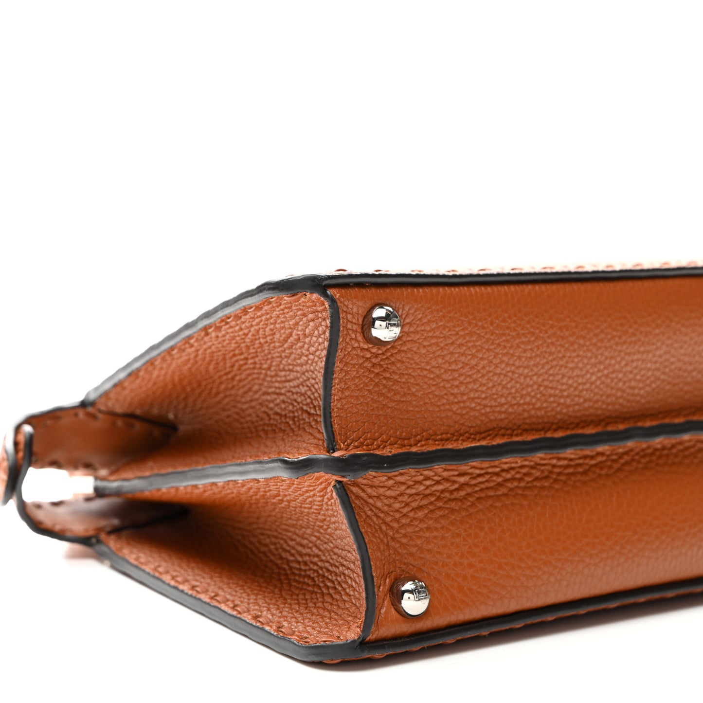 Cuoio Roma Sellerissima Nappa Sintetica Tape Stitch Small Peekaboo I SEE U Satchel Brandy