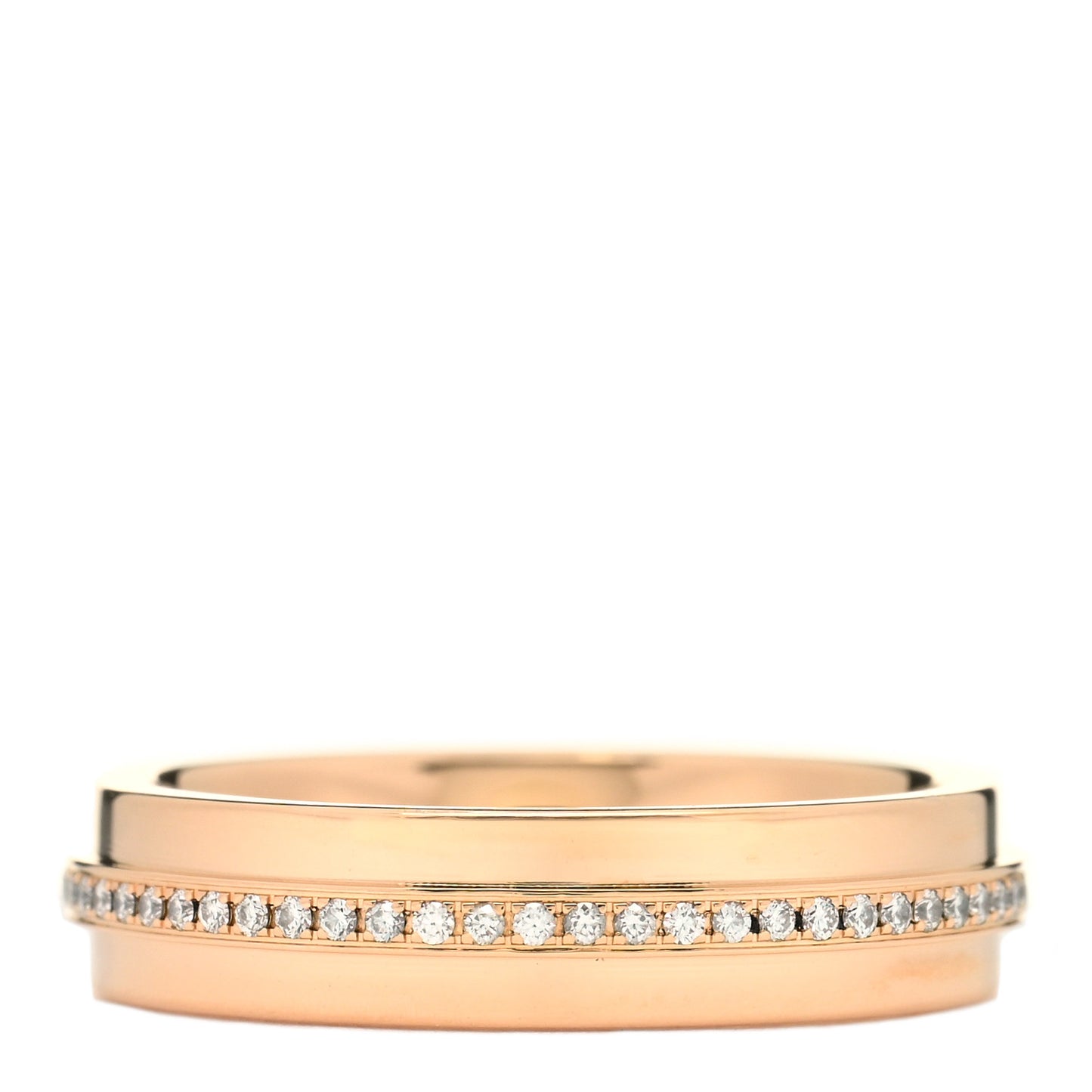 18K Rose Gold Diamond Narrow T Two Ring 49 5