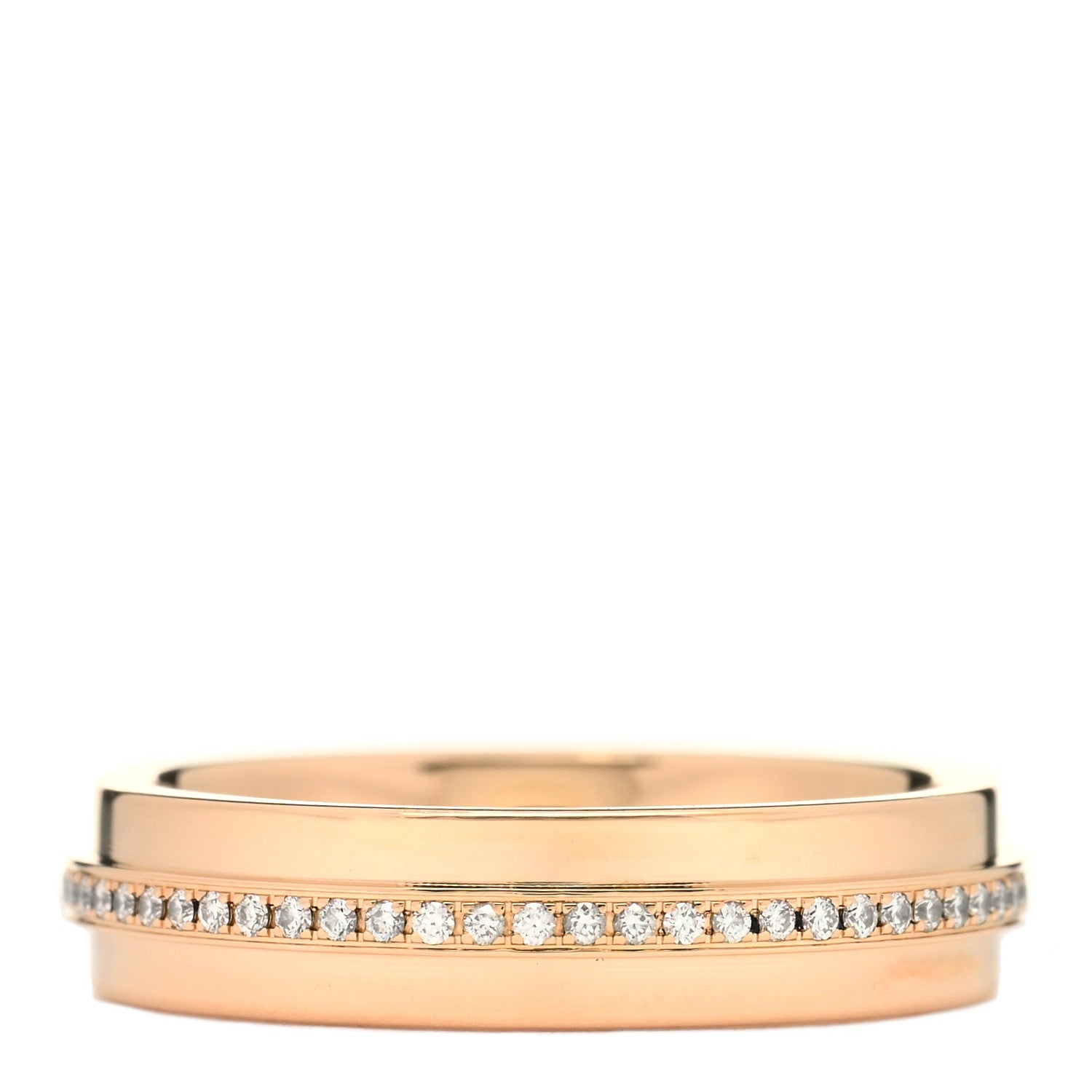 Tiffany 18K Rose Gold Diamond Narrow T Two Ring 49 5 3 of 4