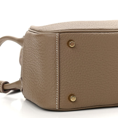 Hermes Taurillon Clemence Mini Lindy 20 Etoupe 9 of 10
